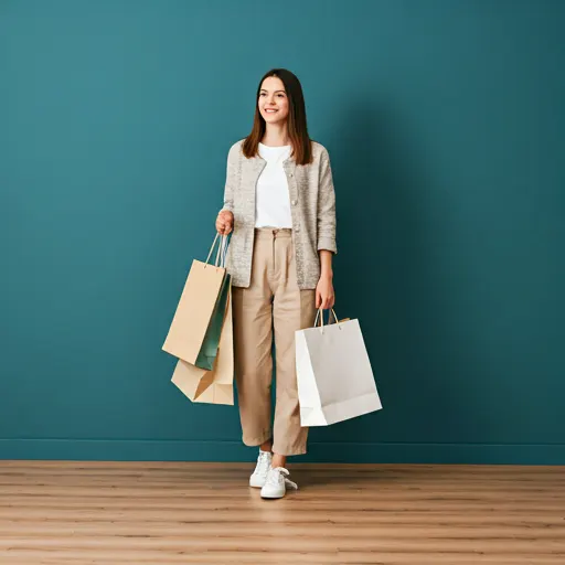 Clienta con bolsas de compra de Capa